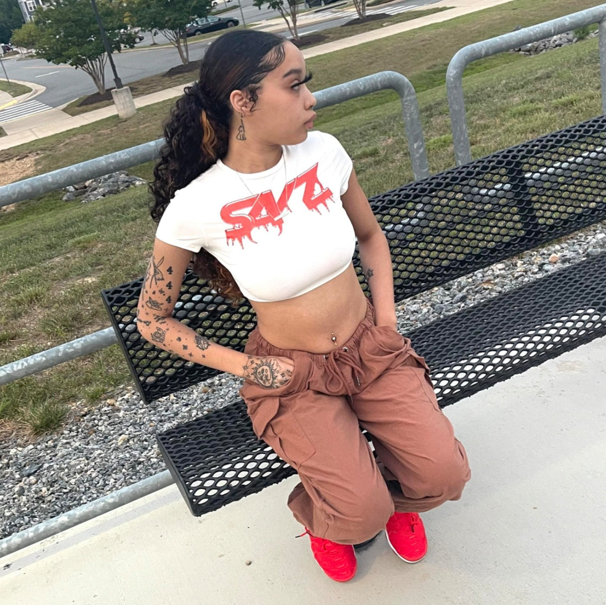 SaVz Drippy "White & Red" (Croptop)